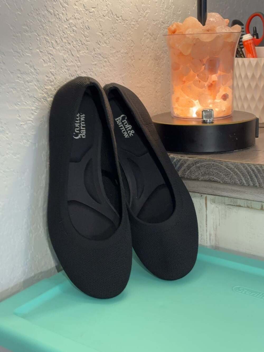Sh3: Croft & Barrow Women's Black Knit Ballet Flats 7